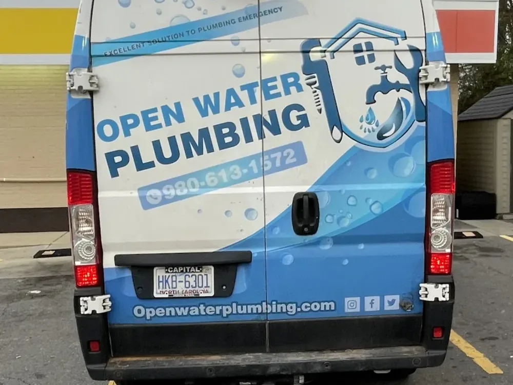Open Water Plumbing van loaded and ready for a call-out